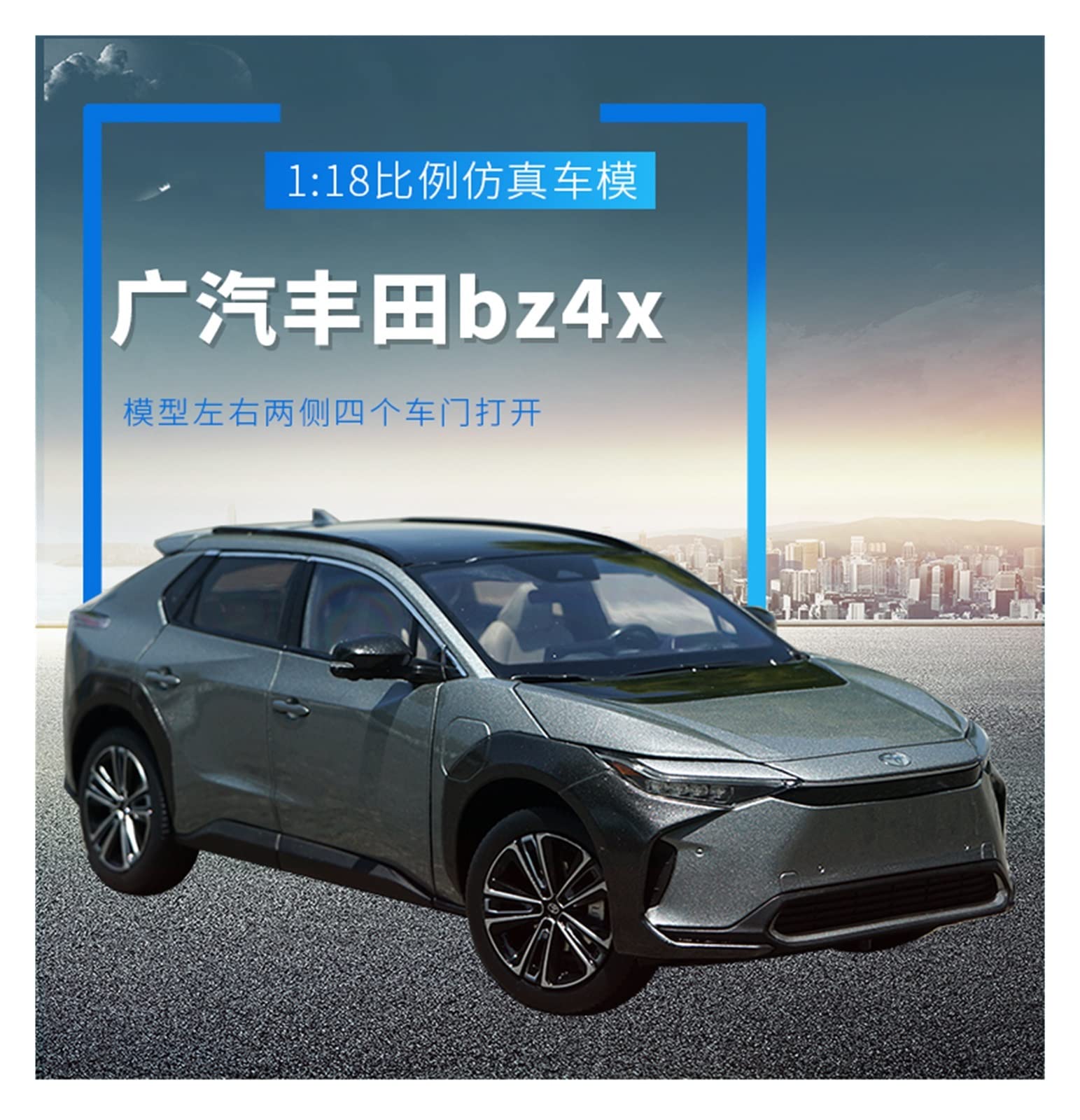 Scale Finished Model Car 1:18 Scale for Toyota BZ4X 2022 Alloy Die